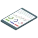 Isometric tablet with an analytics dashboard